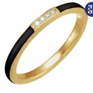 14ky diamond & enamel band ring